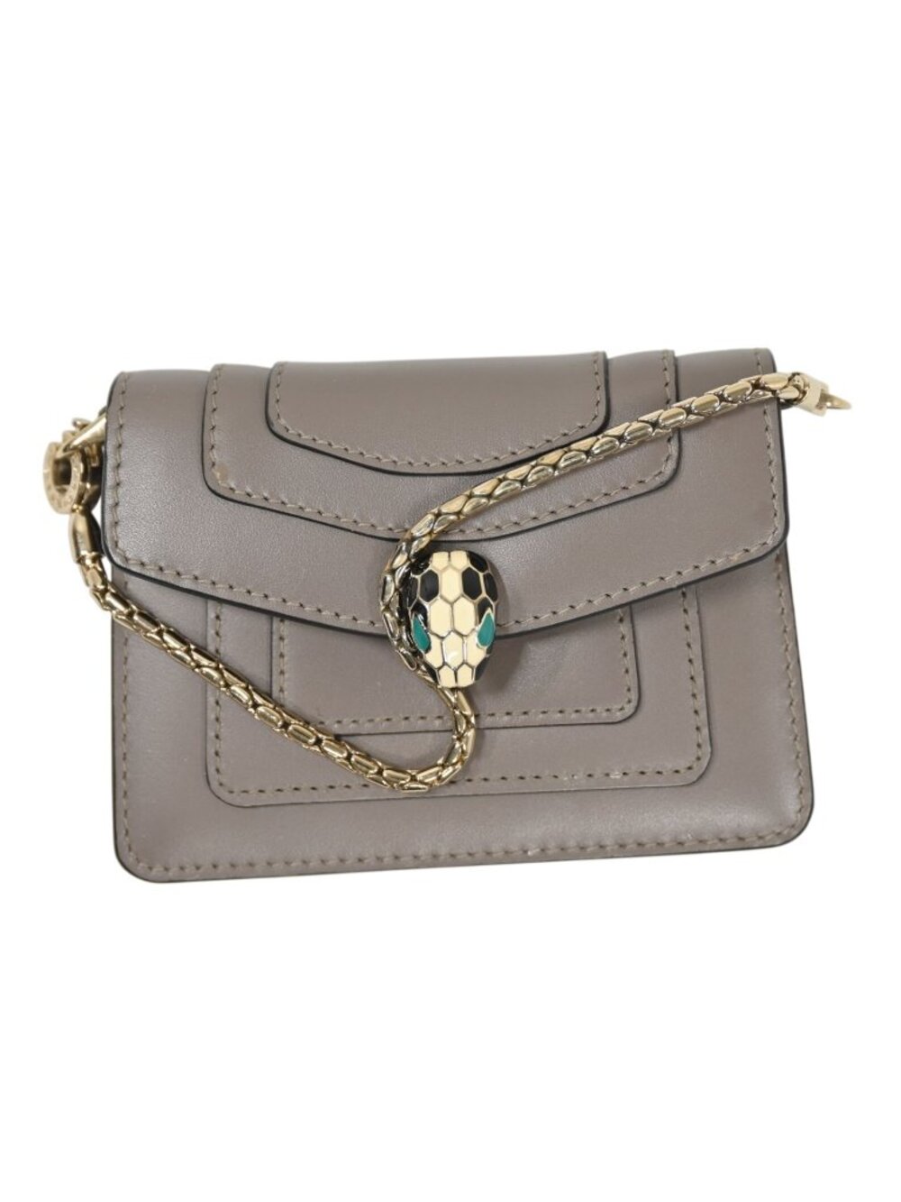 Bvlgari Serpenti Forever Chain Wallet in Grey